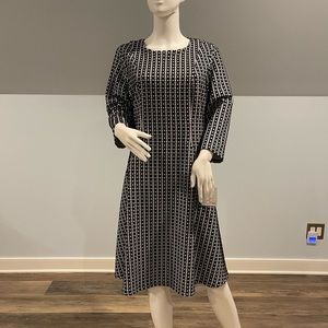 NWT! Calvin Klein size 14 dress. Black and white geometric pattern.